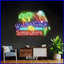 It's 5 O'clock Somewhere LED Neon Sign 20x24 Light Beer Bar Vintage Wall Decor It's 5 O'clock Somewhere LED Neon Sign 20x24 Light Beer Bar Vintage Wall Decor