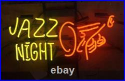 Jazz Night Display Real Glass Neon Light Sign Vintage Bar Club Party Light