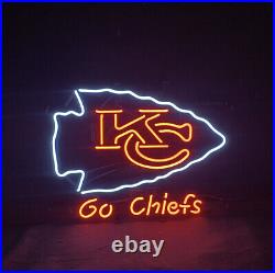 Kansas City Go Chiefs Vintage Neon Light Sign Decor Wall Glass Gift 20