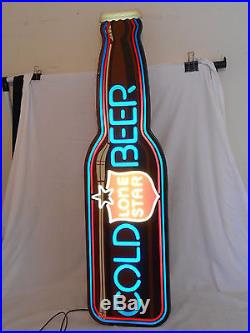 LARGE Lone Star Beer Vintage 1982 46 Long Beer Light Sign Neon Appearance