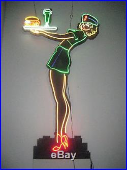 LARGE Vintage 50's style Retro WAITRESS Neon Sign GORGEOUS! / Drive-in / Diner