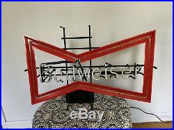 LARGE Vintage Anheuser Busch Budweiser Bow Tie Neon Beer Sign