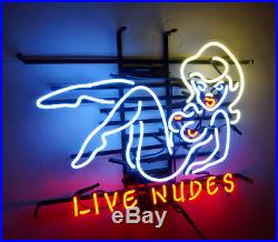LIVE NUDES Hot Girl Boutique Beer Bar Custom Decor Vintage Neon Sign Poster