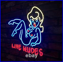 LIVE NUDES Hot Girl Boutique Beer Bar Custom Decor Vintage Neon Sign Poster
