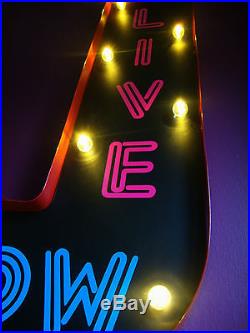 LIVE SHOW arrow light led sign neon strip club retro vintage soho london VAC205