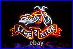 LIVE TO RIDE Motorcycle Vintage Neon Sign Light Boutique Workshop Wall Decor