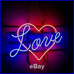 LOVE Real Custom Neon Sign 17x14 Wall Light UK Vintage Bulbs Home Bar Luxury USA