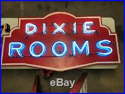 LQQK Vintage Unique DIXIE ROOMS Sign NEON Wall DeCor Hotel OLD Motel Rent PATINA