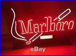 Large 28 X 20.5 Vintage Marlboro Cigarette Neon Sign With Original Box
