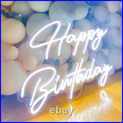 Large Happy Birthday LED Neon Sign, 28 Inches Personalized Neon Light Sign for B Large Happy Birthday LED Neon Sign, 28 Inches Personalized Neon Light Sign for B