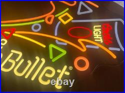 Large VTG 1992 Coors Light The Silver Bullet Neon Look Lighted Sign 40x24x6