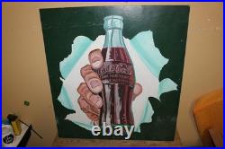 Large Vintage Coca Cola Hand On Bottle Soda Pop 30 Neon Lighted Sign
