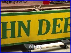 Large Vintage JOHN DEERE Double Sided SIGN JD Tractor Equipment Machinery Neon