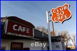 Large Vintage Neon Sign CLUB 50 CAFE Double Sided Historic Nevada 79 x 79