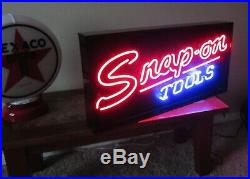 Large Vintage Snap On Tools Neon Light Sign Great Man Cave Decor