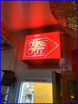 Large Vintage Take Out Neon Sign extremely rare 24x30