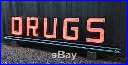 Large scale vintage neon sign DRUGS