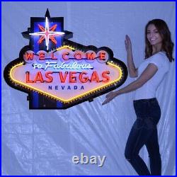 Las Vegas Man Cave Neon Sign Vintage Look Light Neon Sign 39x33x6 in Stock