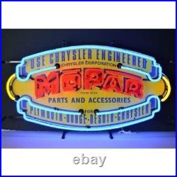 Licensed Mopar Vintage Shield Neon Sign/ Auto/ Garage/ Man Cave/ Gifts For Him