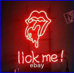 Lick Me Red Neon Sign Vintage Awesome Gift Neon Craft Display Real Glass