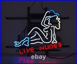 Live Nudes Woman Bar Glass Neon Sign Lamp Wall Artwork Vintage