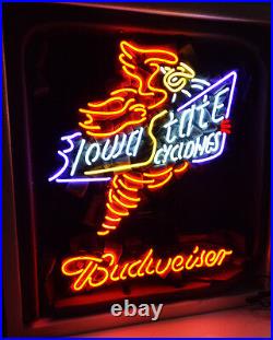 Lowa State Cyclones Vintage Man Cave Beer Bar Neon Sign Light Window Wall