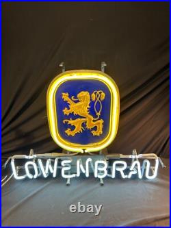 Lowenbrau Vintage Neon Beer Sign 1983 Lighted Bar Advertising USA
