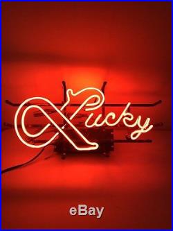 Lucky Lager Vintage Neon Beer Sign