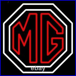 MG Car Logo LED Neon Sign 20x20 Light Car Garage Beer Bar Vintage Wall Decor