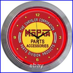 MOPAR RED VINTAGE NEON CLOCK Sign Lamp Light