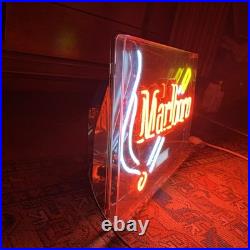 Marlboro Cigarettes Philip Morris Vintage Neon Advertising Man Cave Sign- Minty