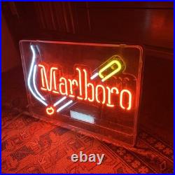Marlboro Cigarettes Philip Morris Vintage Neon Advertising Man Cave Sign- Minty