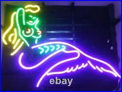 Mermaid Room Decor Wall Shop Artwork Vintage 20x16 Neon Sign Light Gift