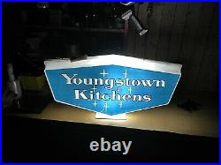 Mid Century RARE Vintage 1950s Youngstown Kitchen Light SIGN NEON PRODUCTS INC