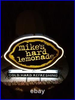Mikes Hard Lemonade Cold Hard Refreshing Vintage Beer Sign Bar Neon Light 20x23