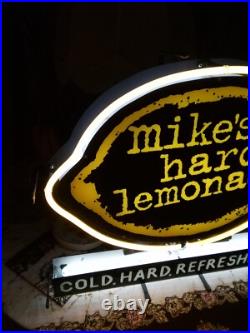 Mikes Hard Lemonade Cold Hard Refreshing Vintage Beer Sign Bar Neon Light 20x23