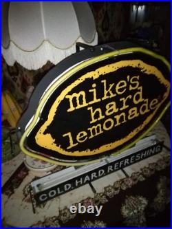 Mikes Hard Lemonade Cold Hard Refreshing Vintage Beer Sign Bar Neon Light 20x23