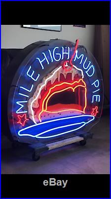 Mile High Mud Pie Vintage Lighted Neon Restaurant Food Sign