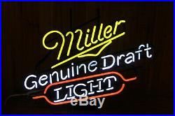 Miller Genuine Draft Light Beer Neon Light Sign Vintage WORKS 30 X 24