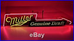 Miller Genuine Draft Neon Sign Light Guitar Vintage Excellent Condition