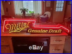 Miller Genuine Draft Vintage Guitar Neon Sign Circa 1990 Excellent Condition