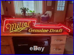 Miller Genuine Draft Vintage Guitar Neon Sign Circa 1990 Excellent Condition
