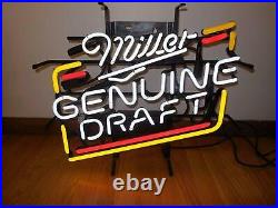 Miller Genvine Draft Vintage Style Neon Sign Light Custom Bar Wall Glass 17x14