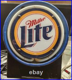Miller Light Beer Cap Neon Sign 12x9 Vintage Made In USA