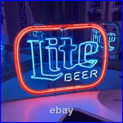 Miller Lite Beer Neon Sign Everbrite 26 x 21 Vintage