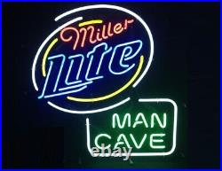 Miller Lite Man Cave Neon Sign Man Cave Light Lamp Decor Vintage Wall 24x20