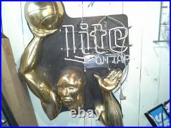 Miller Lite NBA Vintage Neon Sign LOCAL Pickup / Delivery