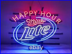 Miller Lite Neon Beer Sign Home Bar Store Pub Decor Vintage Neon Bar Signs 19x15
