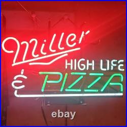 Miller Neon Sign Pizza Breweriana Collectible Bar Decor Vintage Style Sign