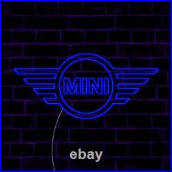 Mini Car Logo LED Flex Neon Sign 28x12 Light Man Car Garage Vintage Wall Decor Mini Car Logo LED Flex Neon Sign 28x12 Light Man Car Garage Vintage Wall Decor
